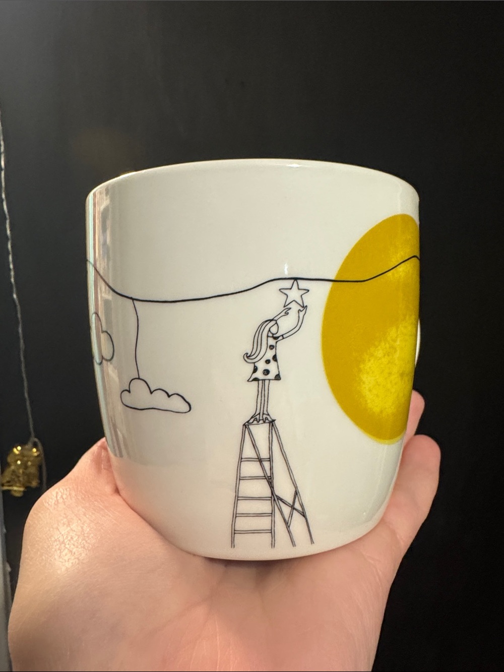 Starbucks mug girl with gold moon